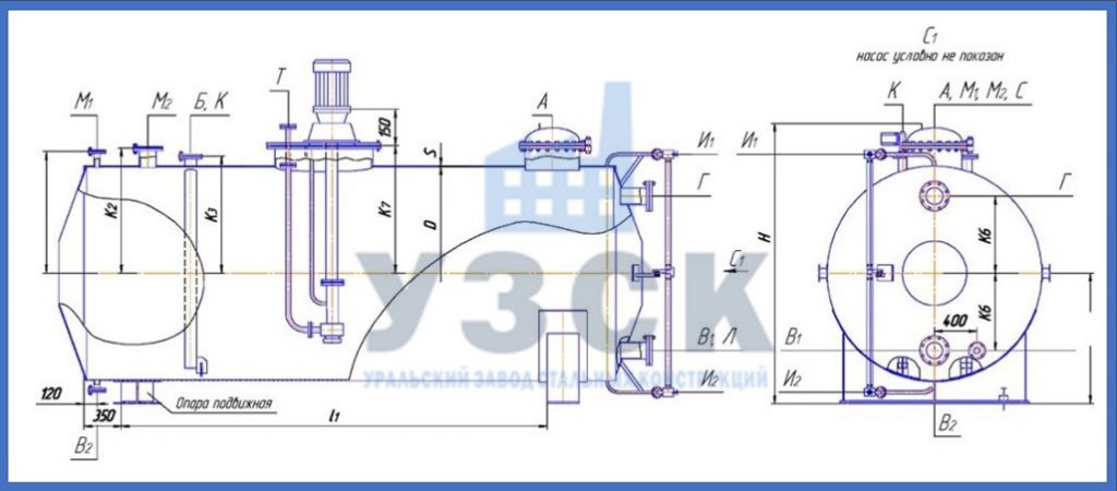 Чертеж емкости ГКК в Курске